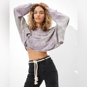 HEART & HIPS | Purple Tie Dye Crop Sweater